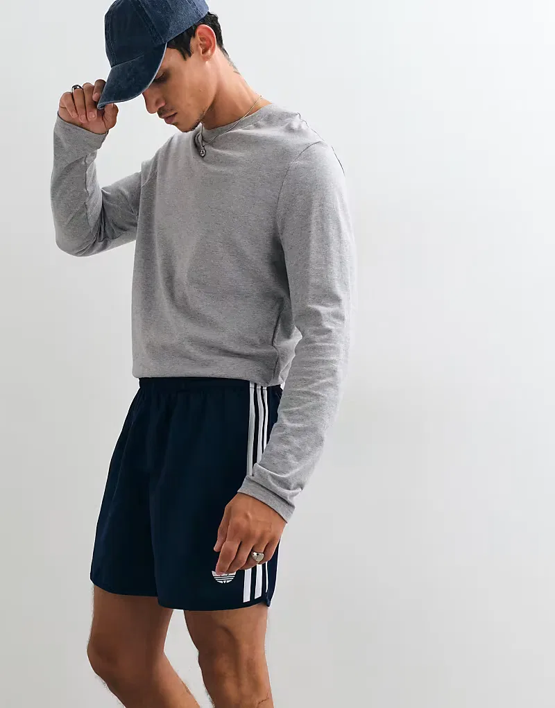 Шорты Adidas Originals с тремя полосками, темно-синие — фото 2