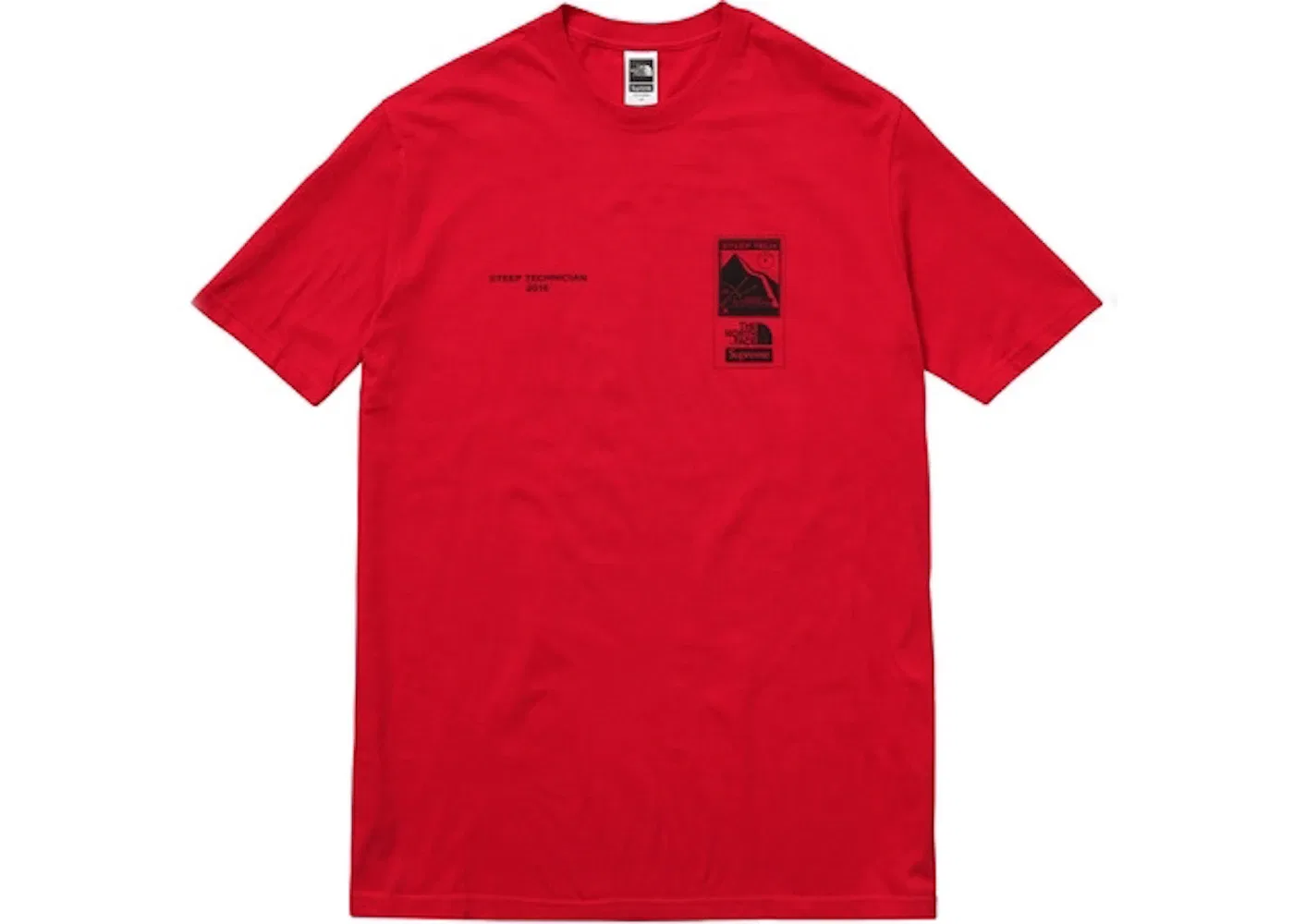 Мужская футболка с принтом Supreme The North Face Steep Tech Tee, Red