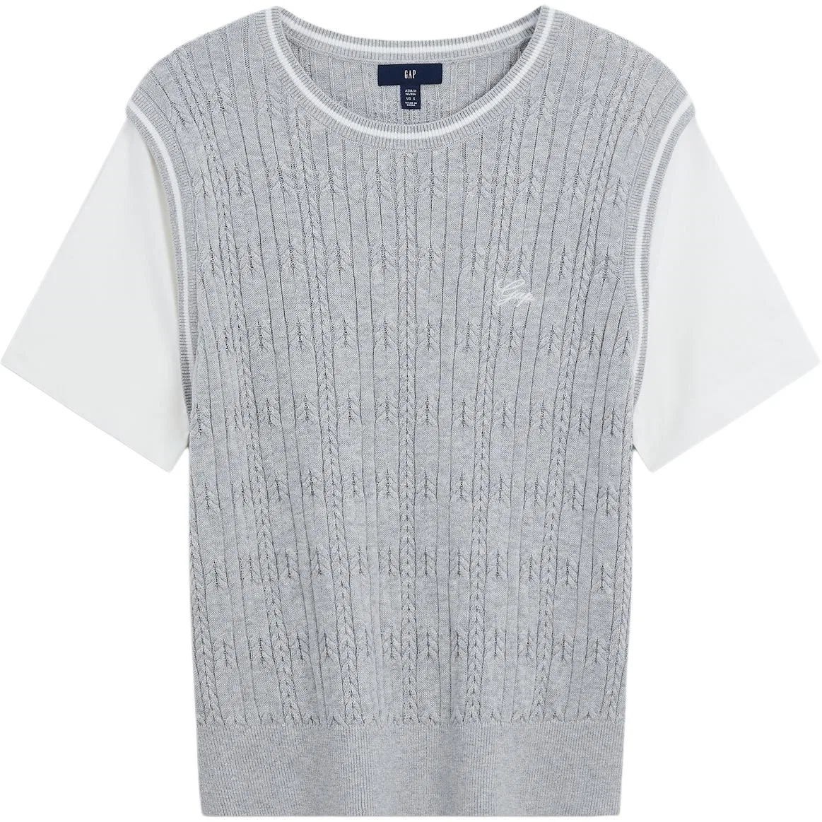 Женский свитер с круглым вырезом и длинным рукавом Other, GAP, Marine Blue — фото 4