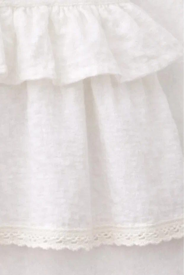 Детское платье для девочек с воротником-питерпан, Peter pan collar, Baby Corner, White — фото 4