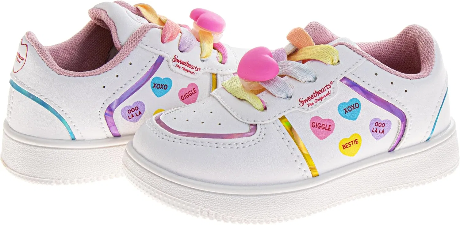 Детские кеды для девочек с принтом Heart Josmo, White Multi — фото 4