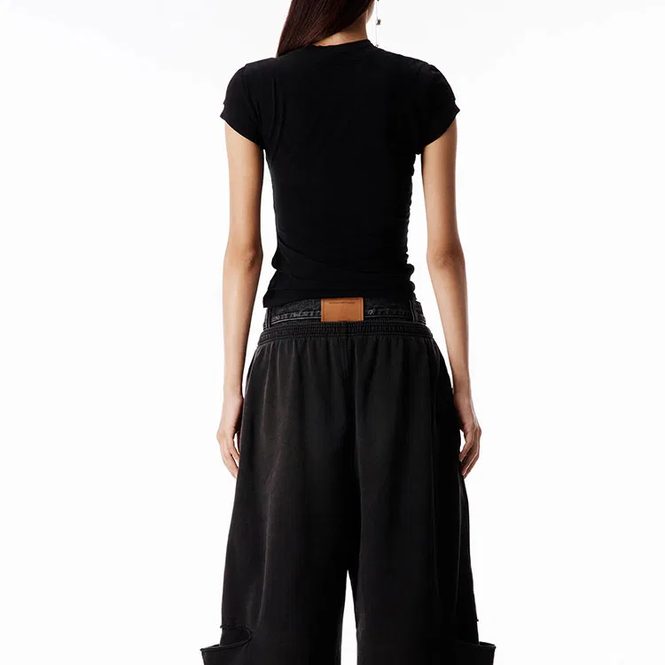 Женская футболка с многослойным эффектом Alexander Wang, Black — фото 4