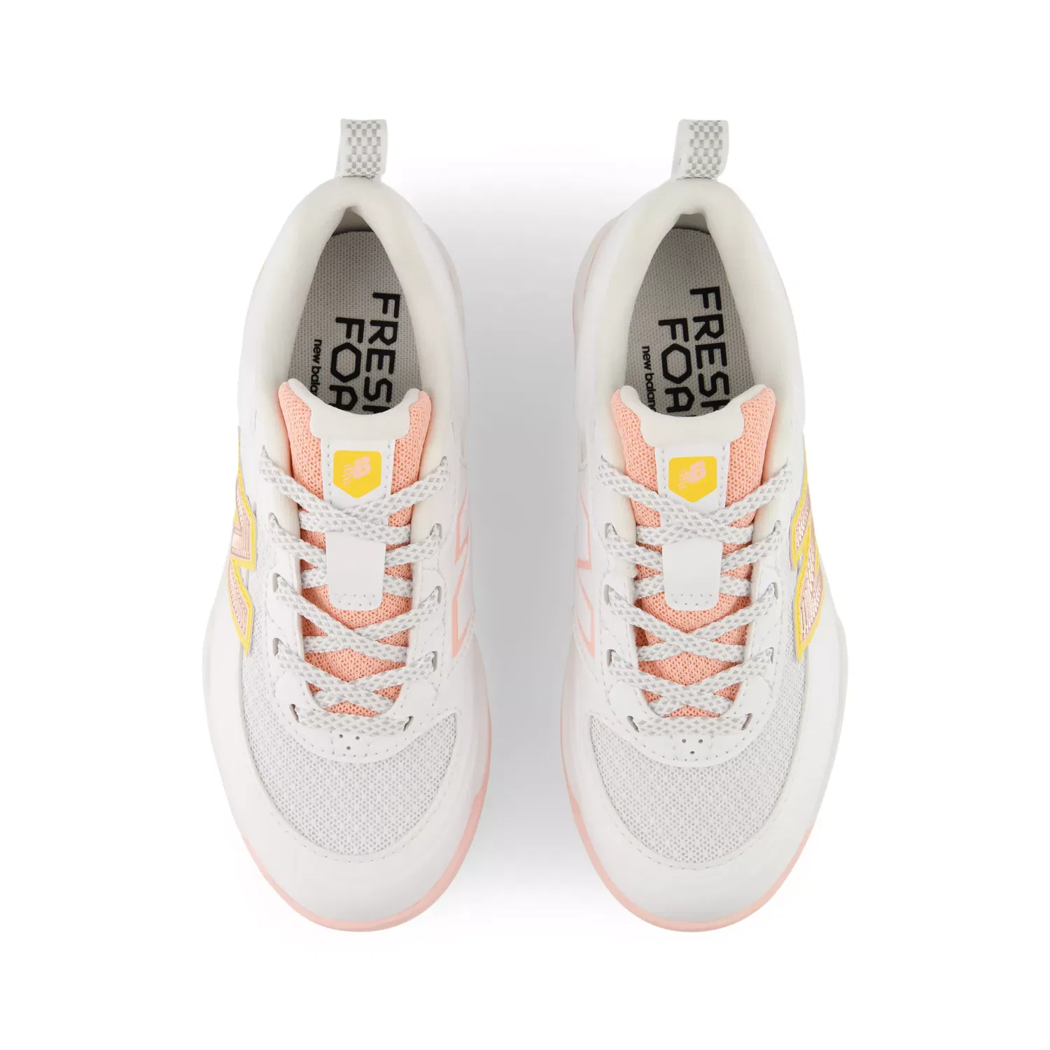 Детские бутсы для софтбола с шипами Velo v5 Rubber Molded New Balance, White With Pink Lemonade — фото 4