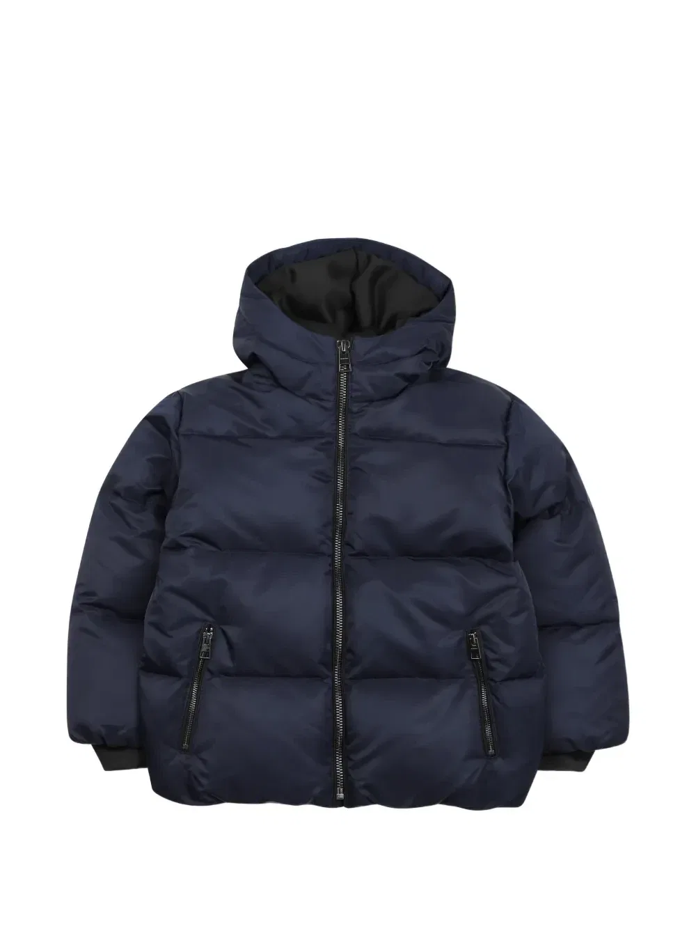 Пуховик с капюшоном и вышитым логотипом Givenchy Kids, синий