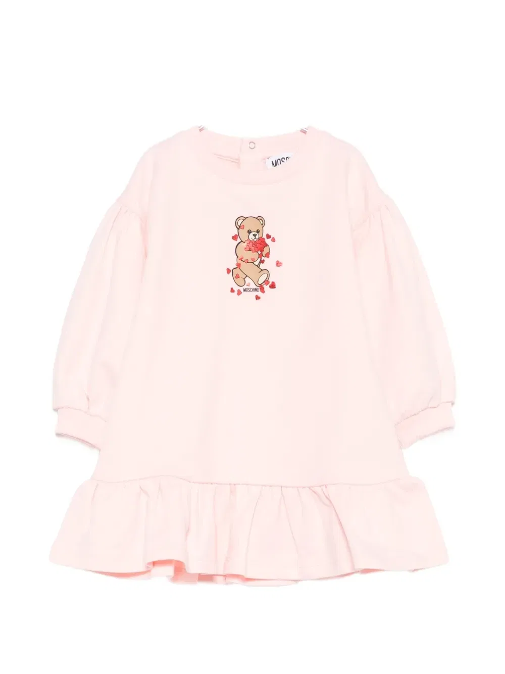 Платье с оборками по низу Moschino Kids, розовый