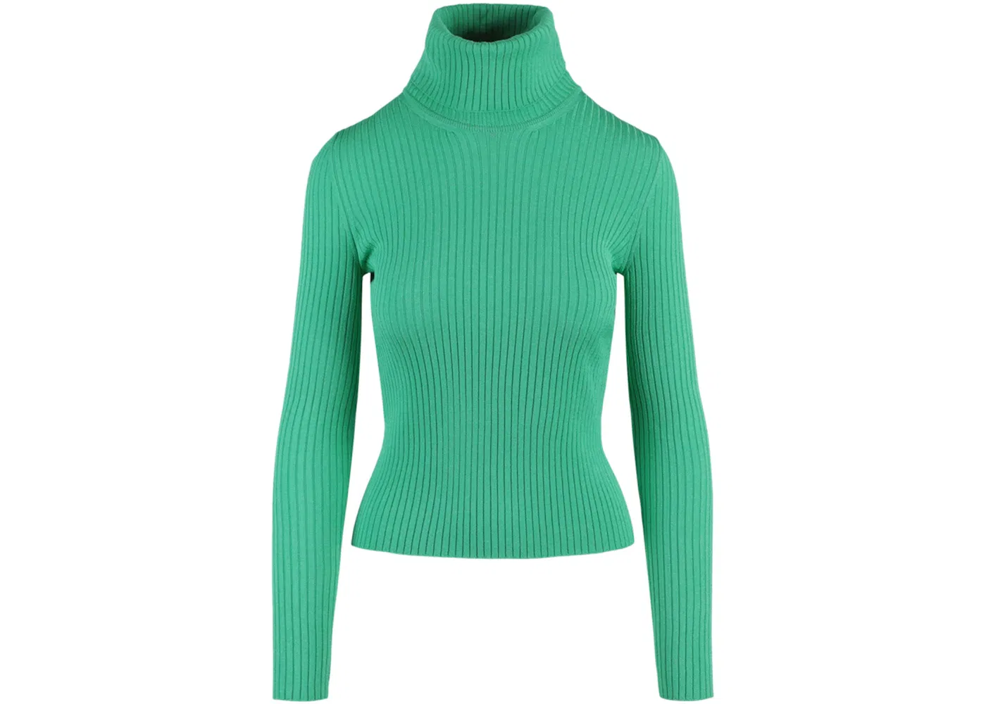 Женский свитер с воротником-стойкой из ребристой ткани Gucci, Green