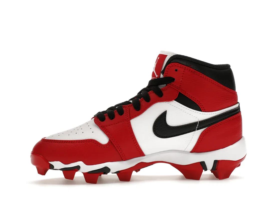 Детские бутсы Jordan 1 Mid Cleat Chicago White/Black/Gym Red — фото 3
