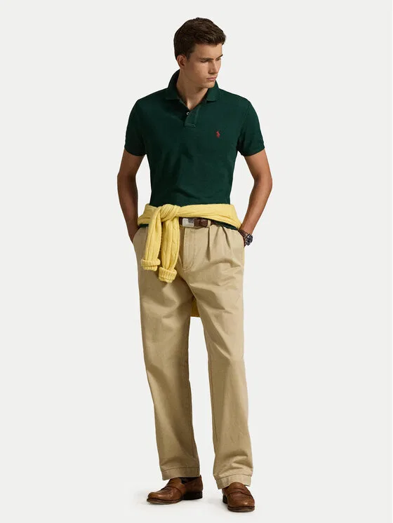 Поло custom slim fit Core Replen Polo Ralph Lauren, зеленый — фото 2
