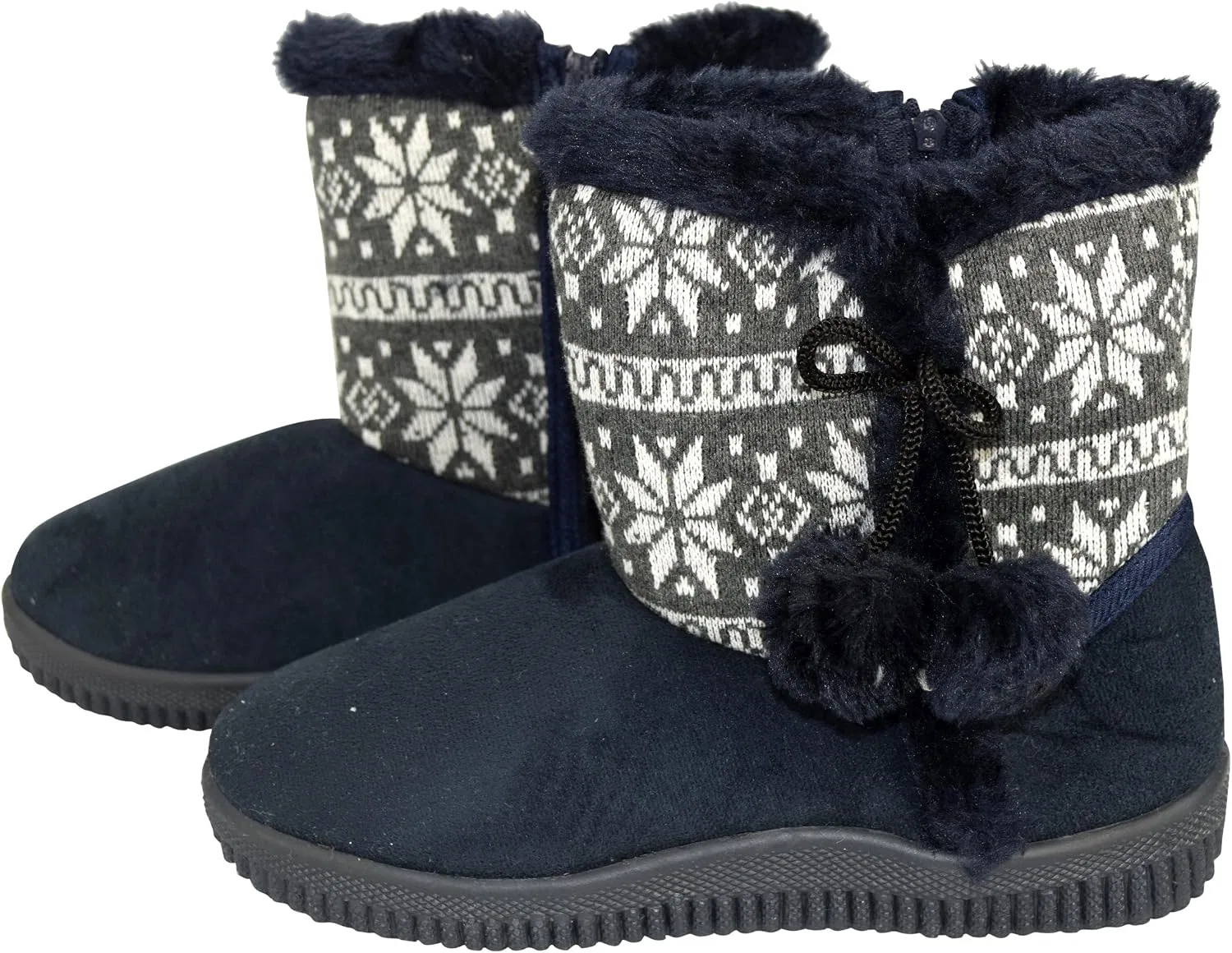Детские зимние сапоги с искусственным замшем и мехом Snowflake Peach Couture, Navy