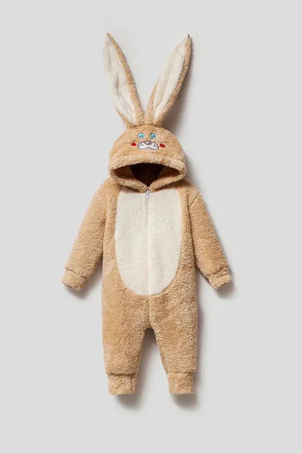 Детский комбинезон-спальный мешок с капюшоном Welsoft cream rabbit model Mahfel, Ecru