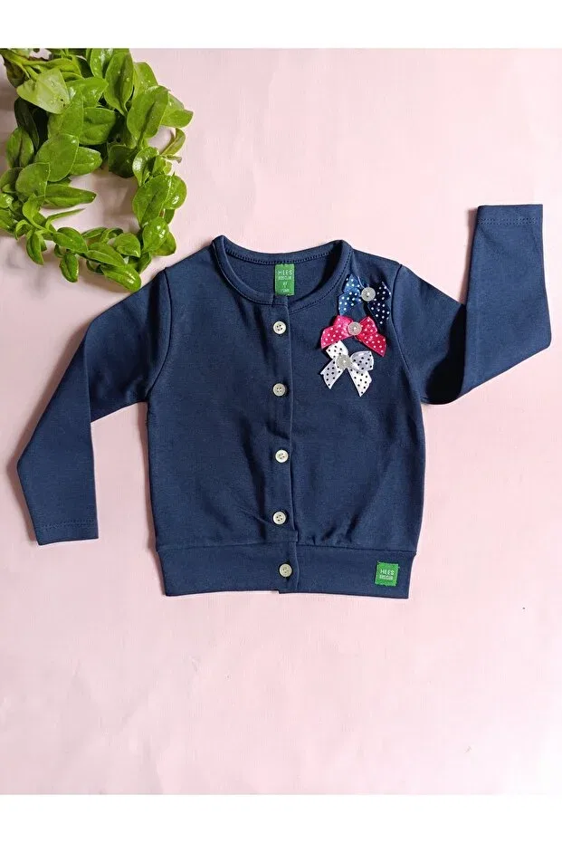 Детский кардиган для девочек хлопковое Seasonal Cotton Ribbon Detail Minilkabebe, Navy Blue
