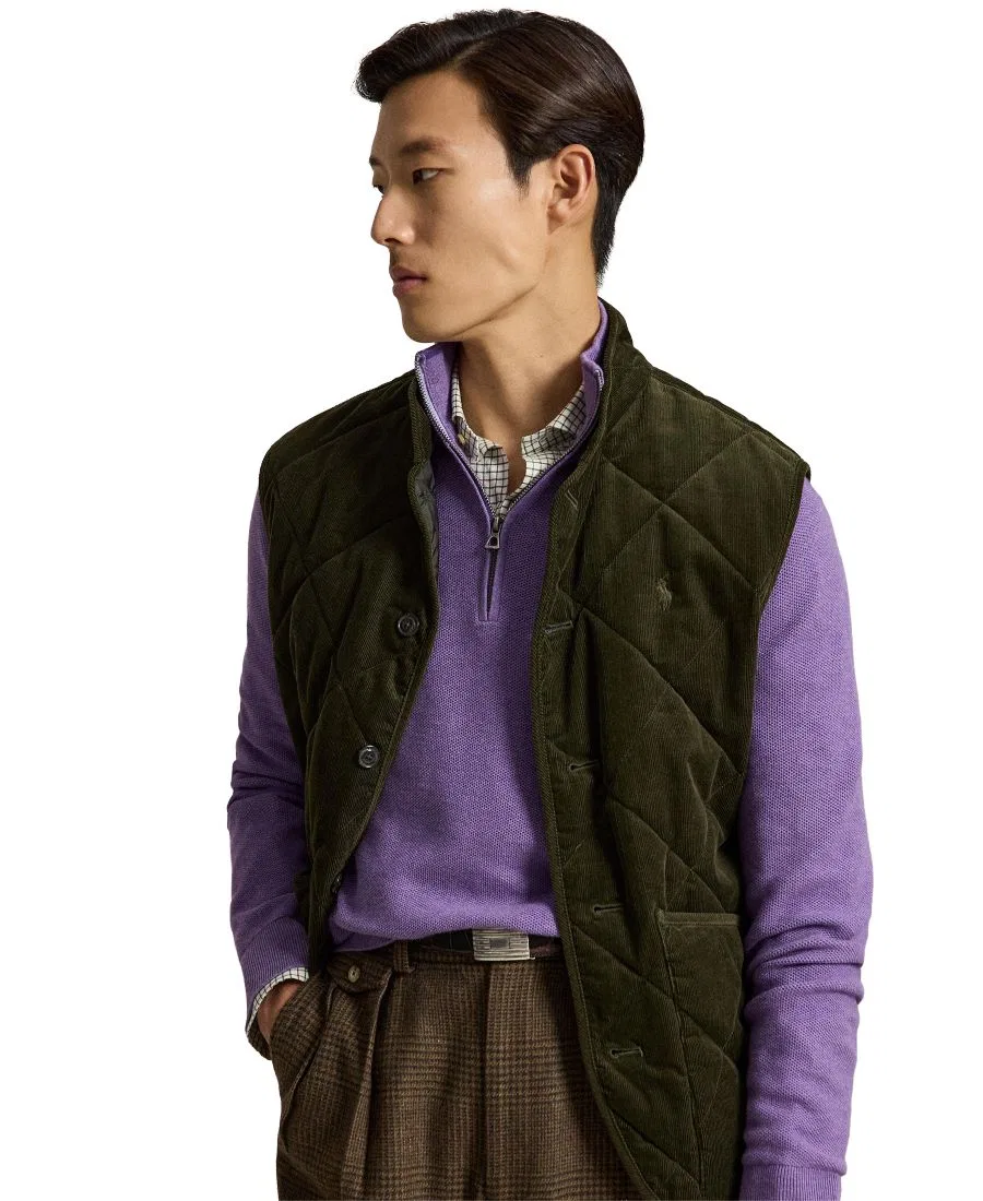 Мужской свитер с воротником-гольф и молнией из хлопка Polo Ralph Lauren, Light Coronet Purple Heather — фото 3