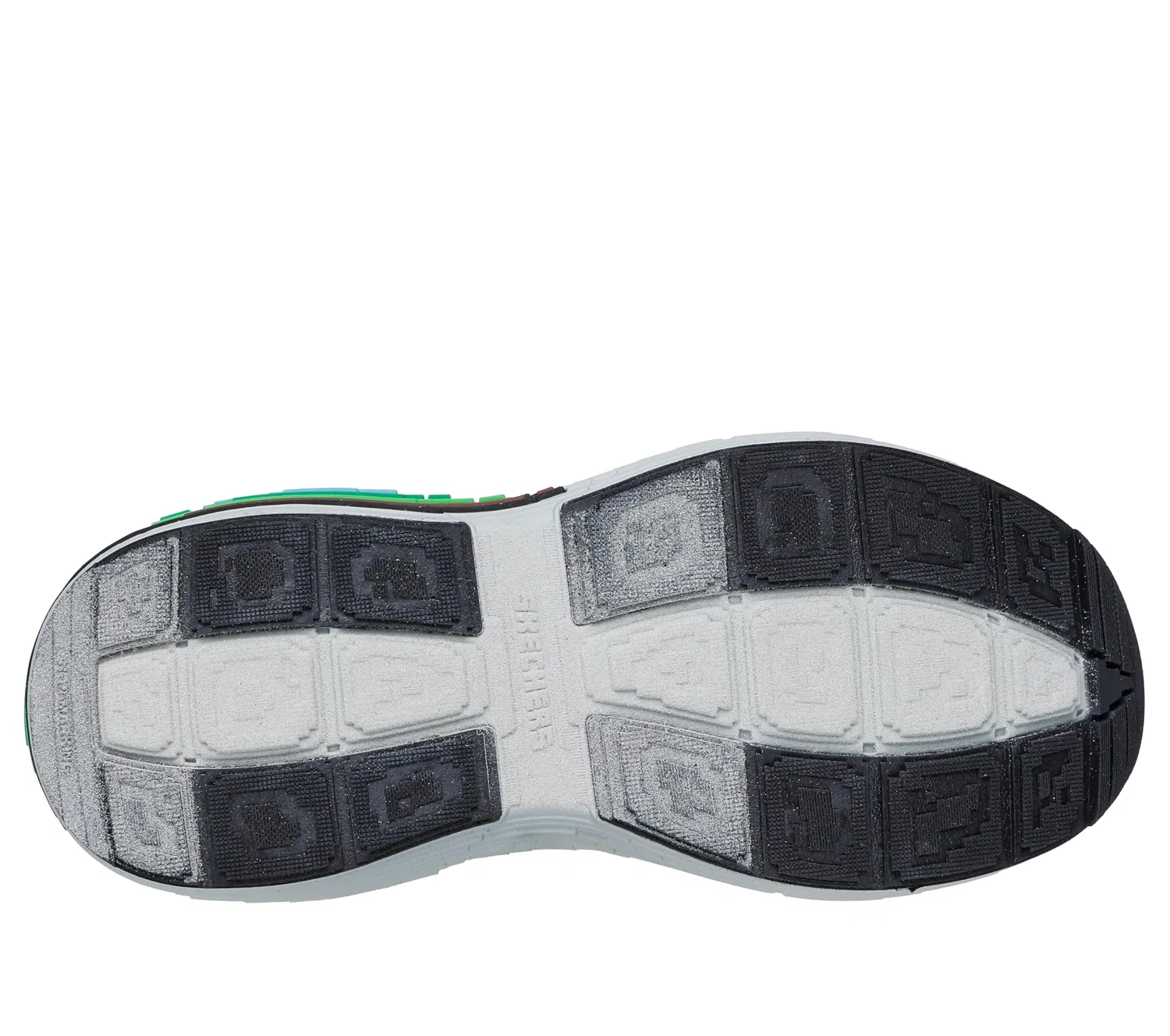 Детские кроссовки для мальчиков с пиксельными деталями Mega-craft 4k Skechers, Brown Synthetic Textile Green Multi Tri — фото 4