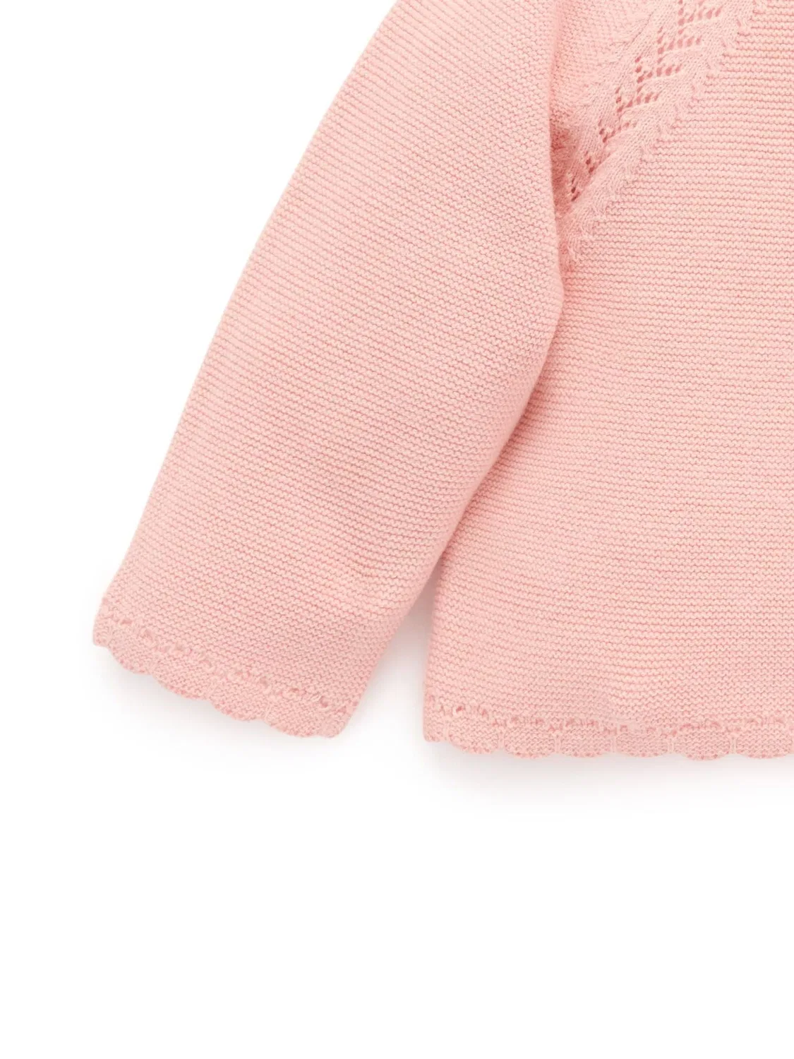 Кардиган с фестончатым краем Purebaby, Розовый — фото 3