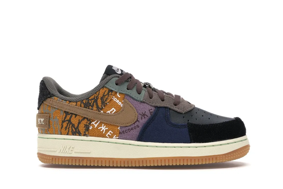 Детские кроссовки Lifestyle Nike Air Force 1 Low Travis Scott Cactus Jack (PS), Multi-Color/Muted Bronze-Fossil