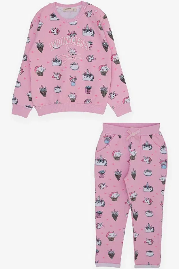 Детский спортивный комплект для девочек с принтом Princess Dinosaur Breeze, Pink — фото 4