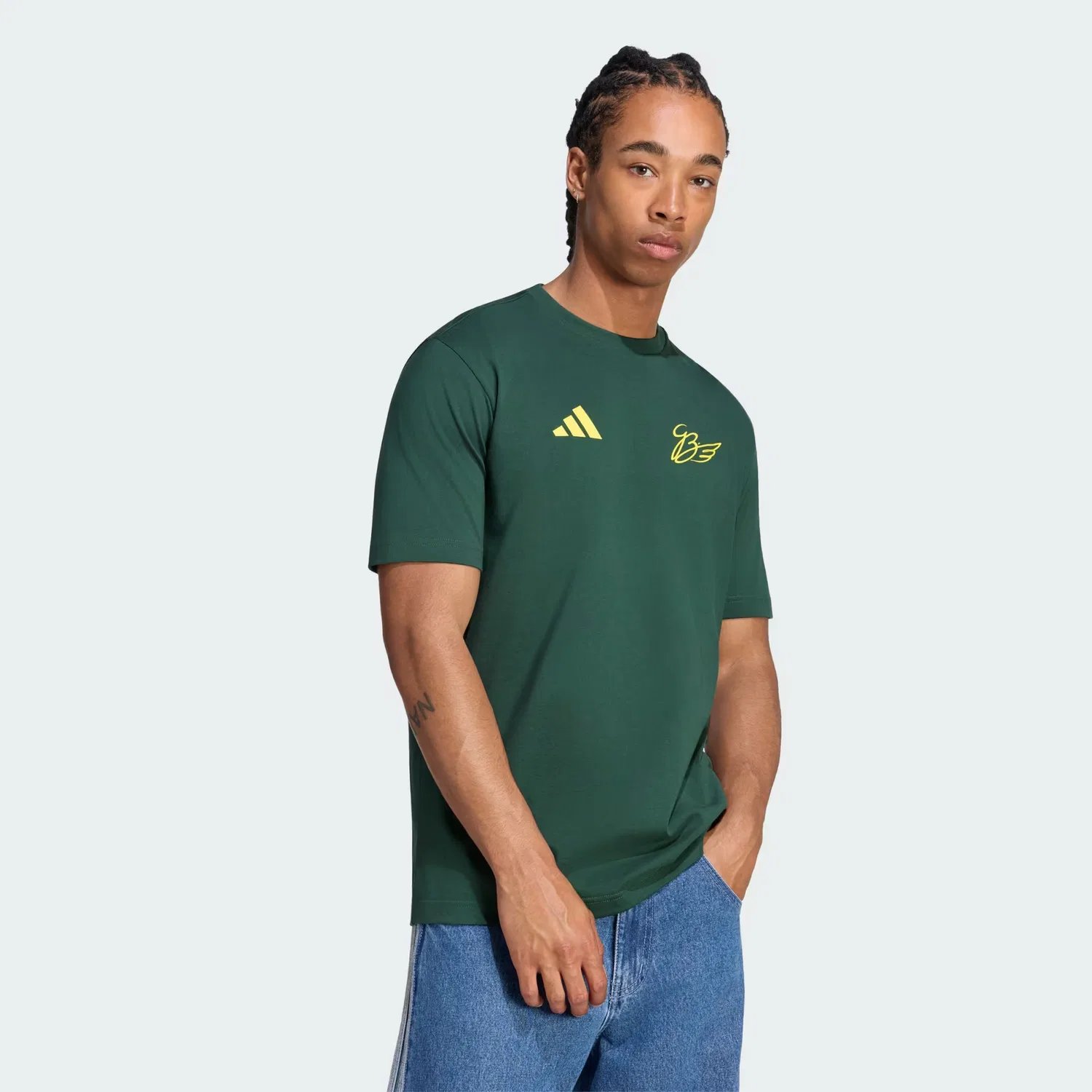 Мужская футболка с графическим принтом Gabriel Bortoleto Graphic IV Adidas Performance, Mineral Green