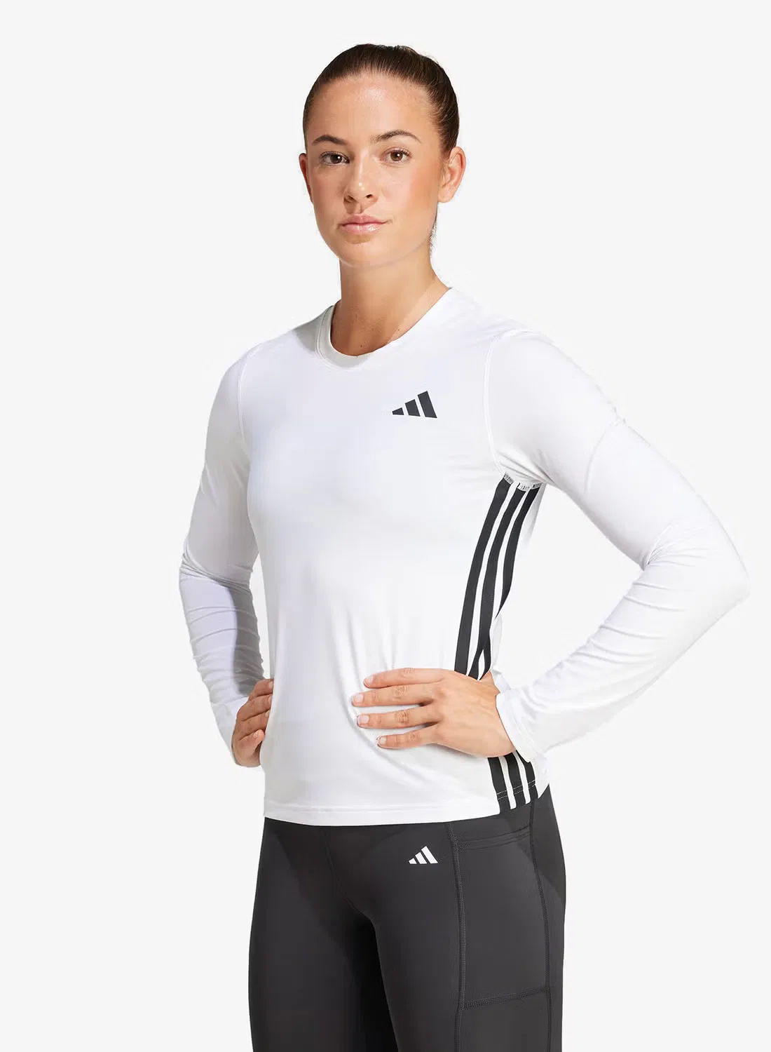 Футболка для тренировок с принтом 3-Stripes Adidas, белый