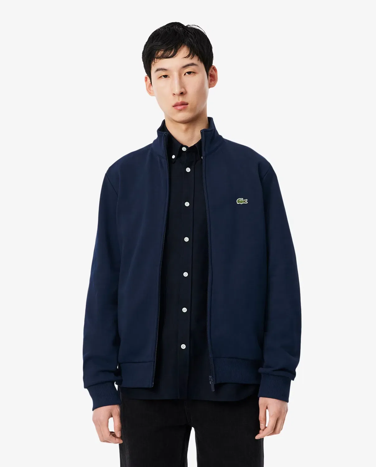 Фуфайка мужская Lacoste на молнии с воротником-стойкой, флис, Azul Marino