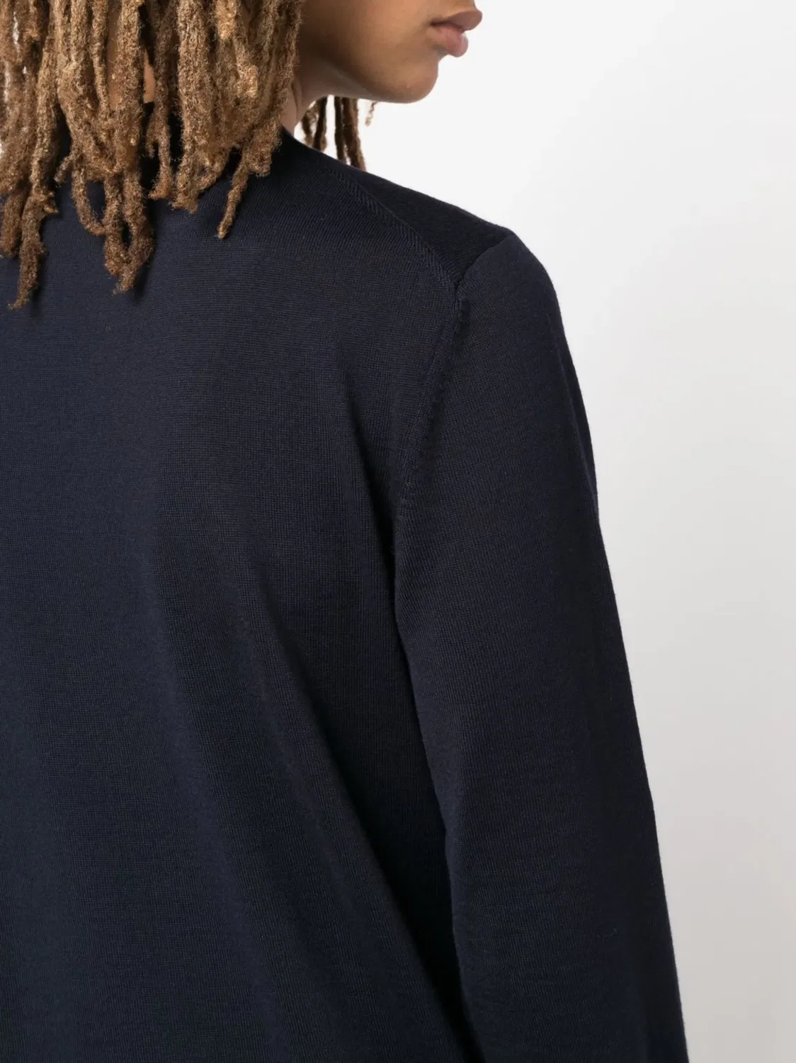 BOSS Темно-синий джемпер из шерсти — фото 3