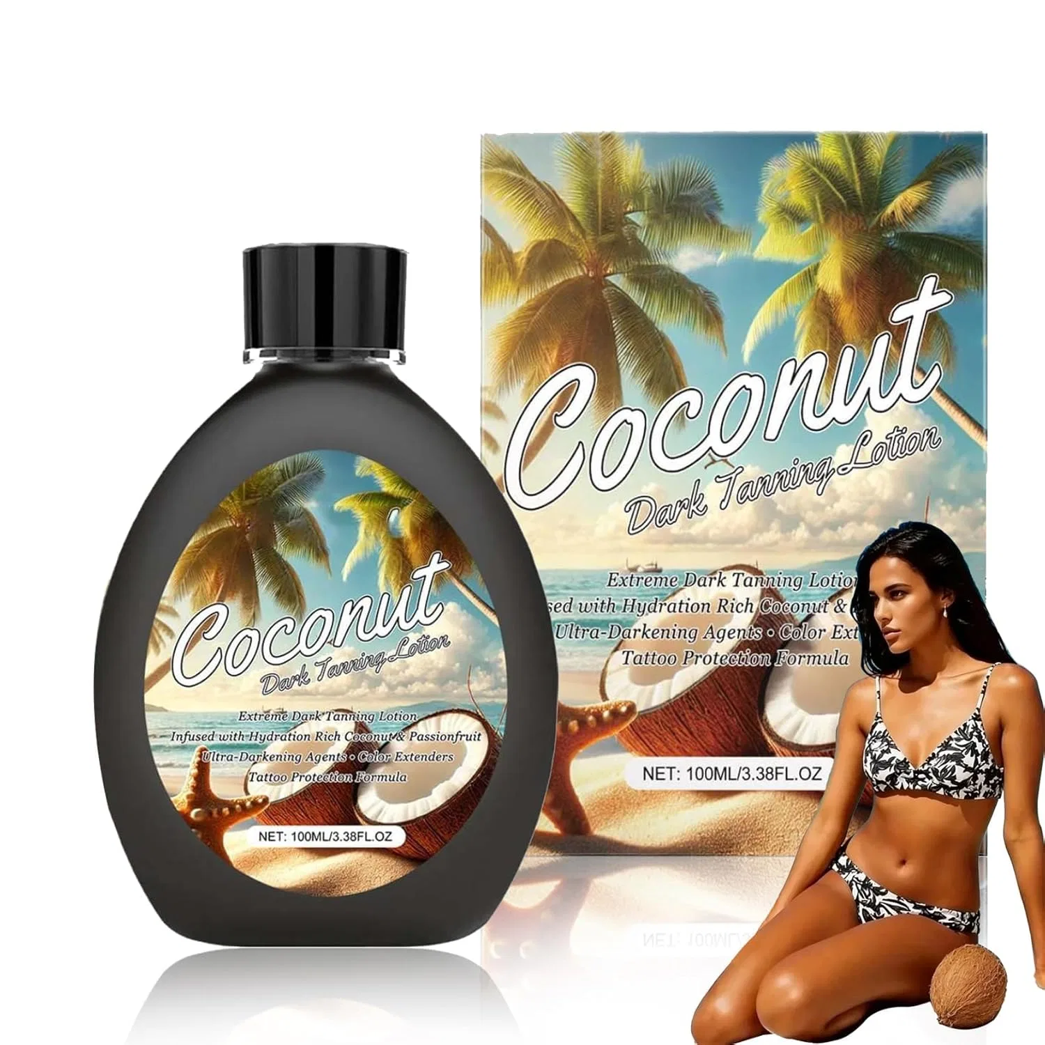 Лосьон для загара Coconut Tanning Lotion, Yuxtth, 100 мл, 1 шт.
