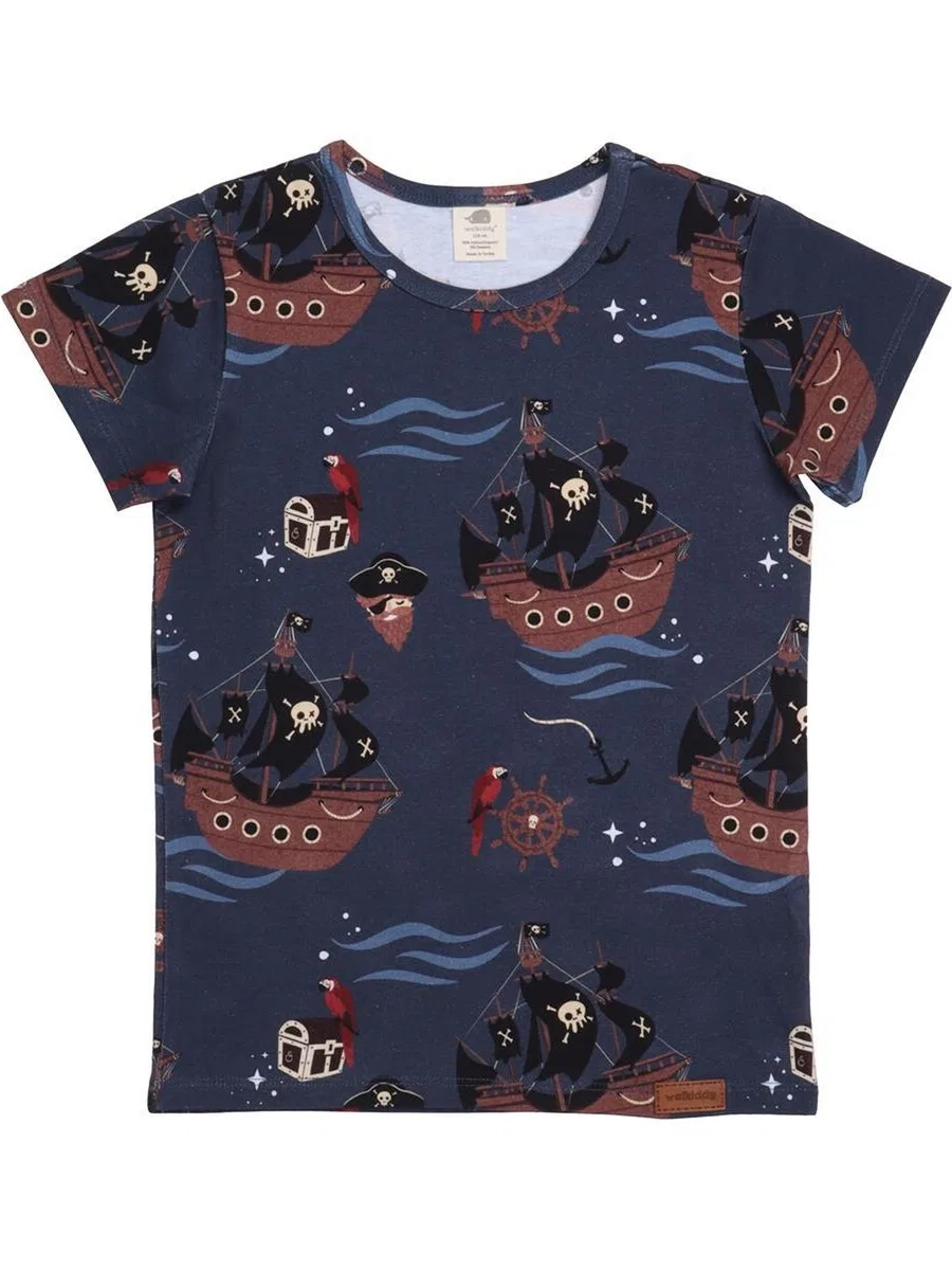 Футболка Walkiddy 'Walkiddy - Pirate Ships T-Shirt' темно-синего цвета