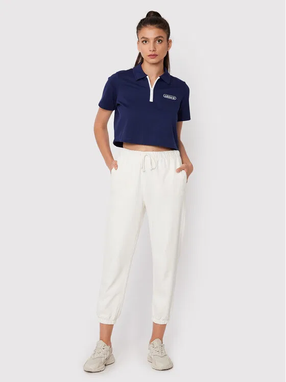 Поло relaxed fit Crop Adidas, темно-синий — фото 2