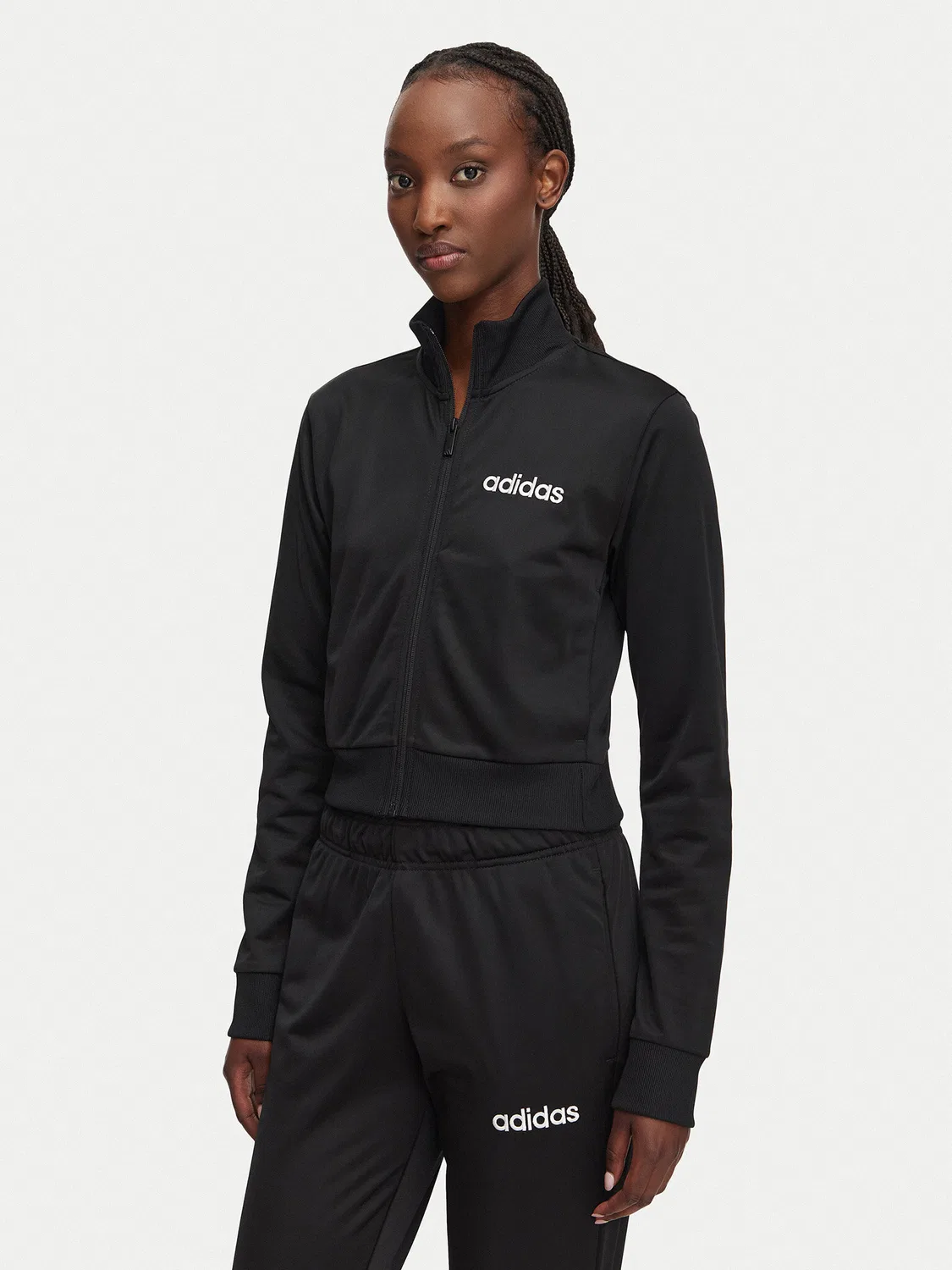 Женский спортивный костюм приталенного кроя Glam Tracksuit Adidas, черный — фото 3