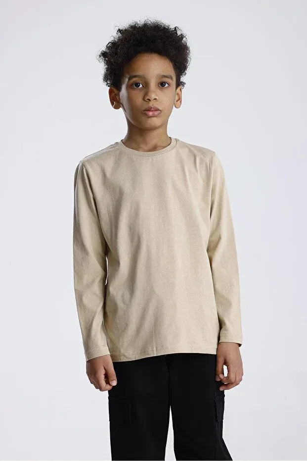 Детская футболка с длинным рукавом Basic Miababy, Beige