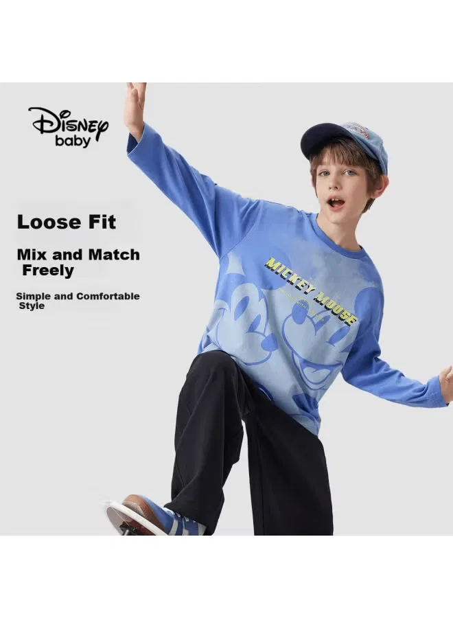 Лонгслив с длинным рукавом хлопковый Disney Baby, синий — фото 3