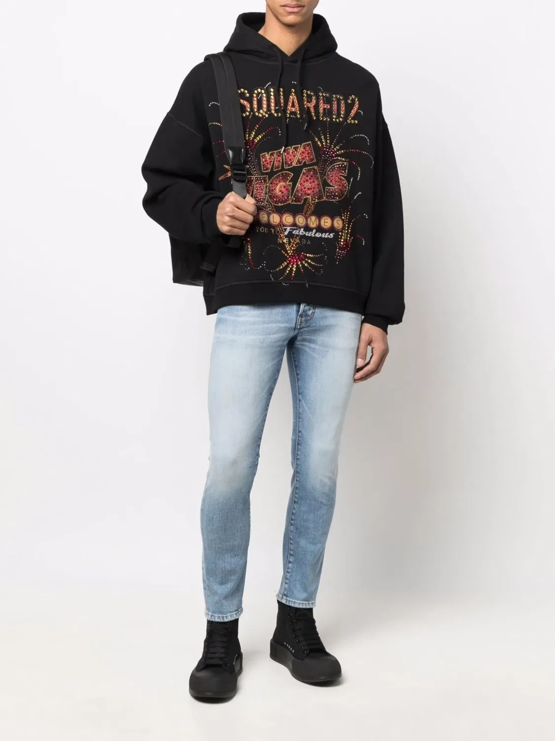 Худи с принтом Лас-Вегас DSQUARED2, черный — фото 3