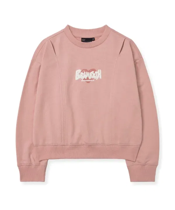 Свитшот детский с вырезом, crewneck Brownbreath Kids, розовый — фото 2