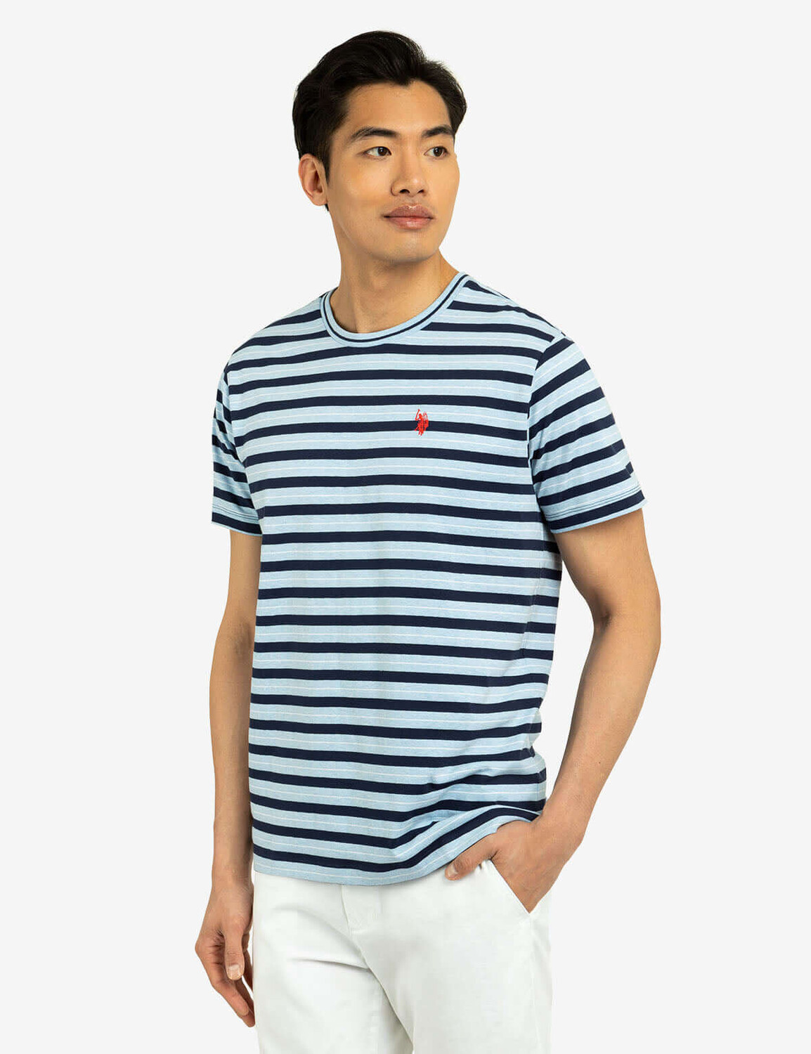 

Футболка U.S. Polo Assn. Yarn Dye Stripe Jersey Crew Neck, синий