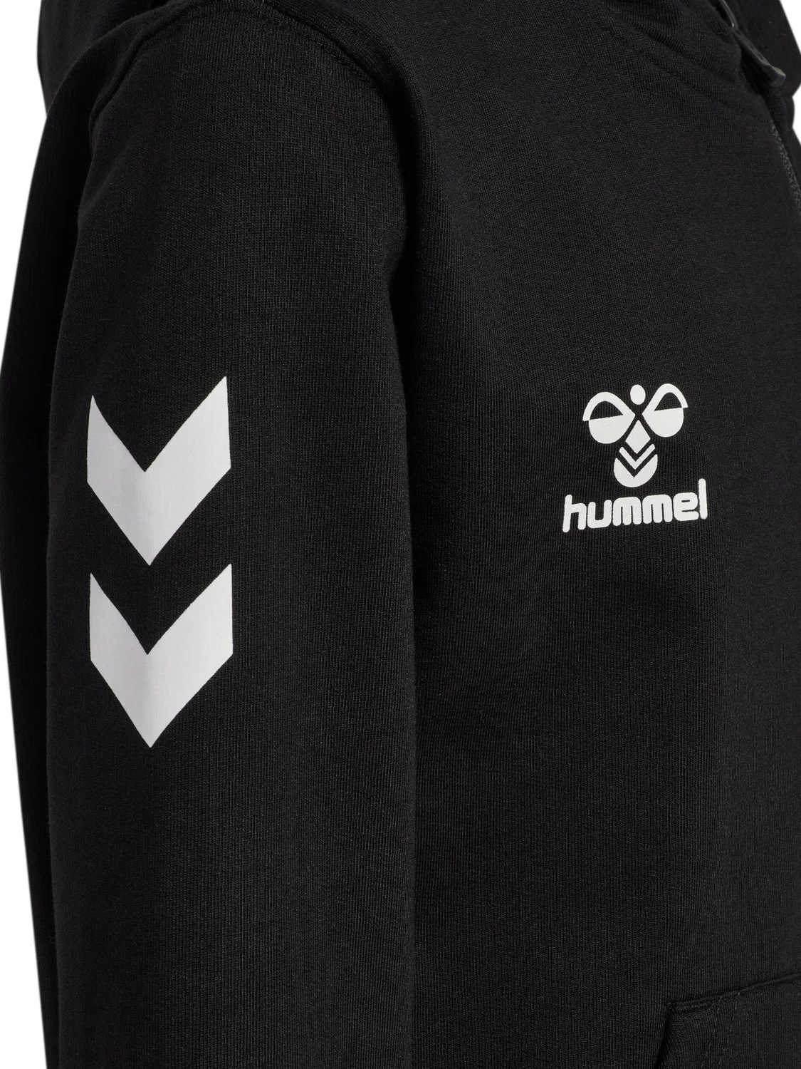 Детское худи с принтом Hmlgo 2.0 Chevron Zip Hoodie Kids Hummel, Черный — фото 4