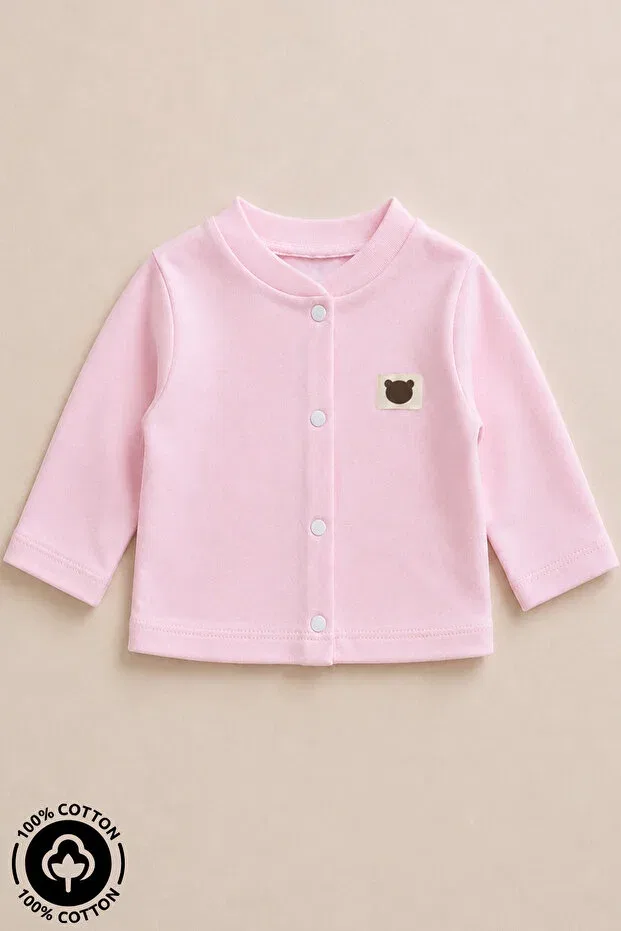 Детский кардиган с принтом Teddy Bear Crest Miniel, Pink