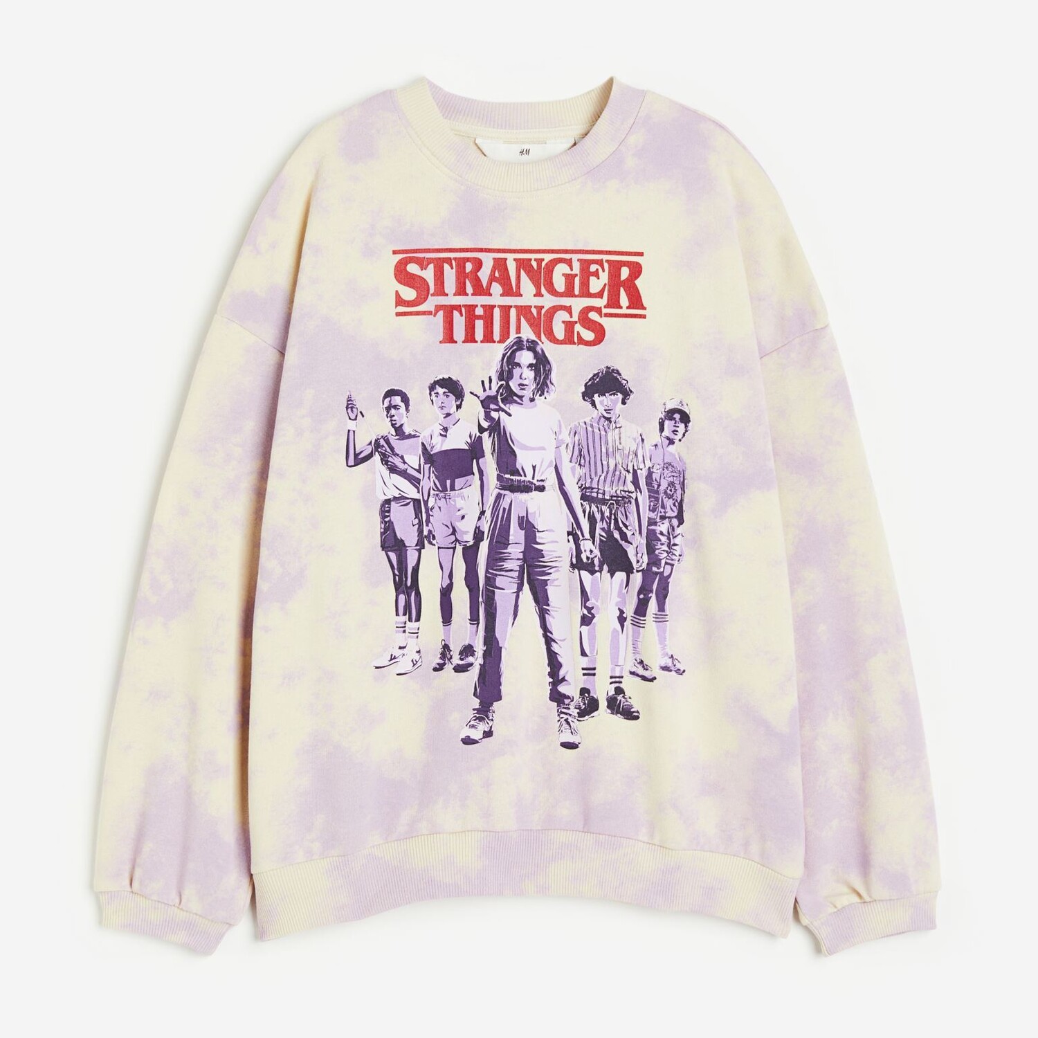 

Свитшот H&M Stranger Things Oversized Printed, светло-фиолетовый