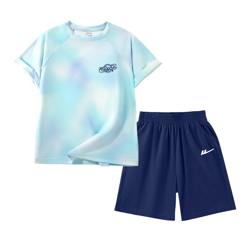 Детский спортивный комплект с круглым вырезом Blue Purple/H Planet Blue K-Navy Blue/H White Logo K WARRIOR