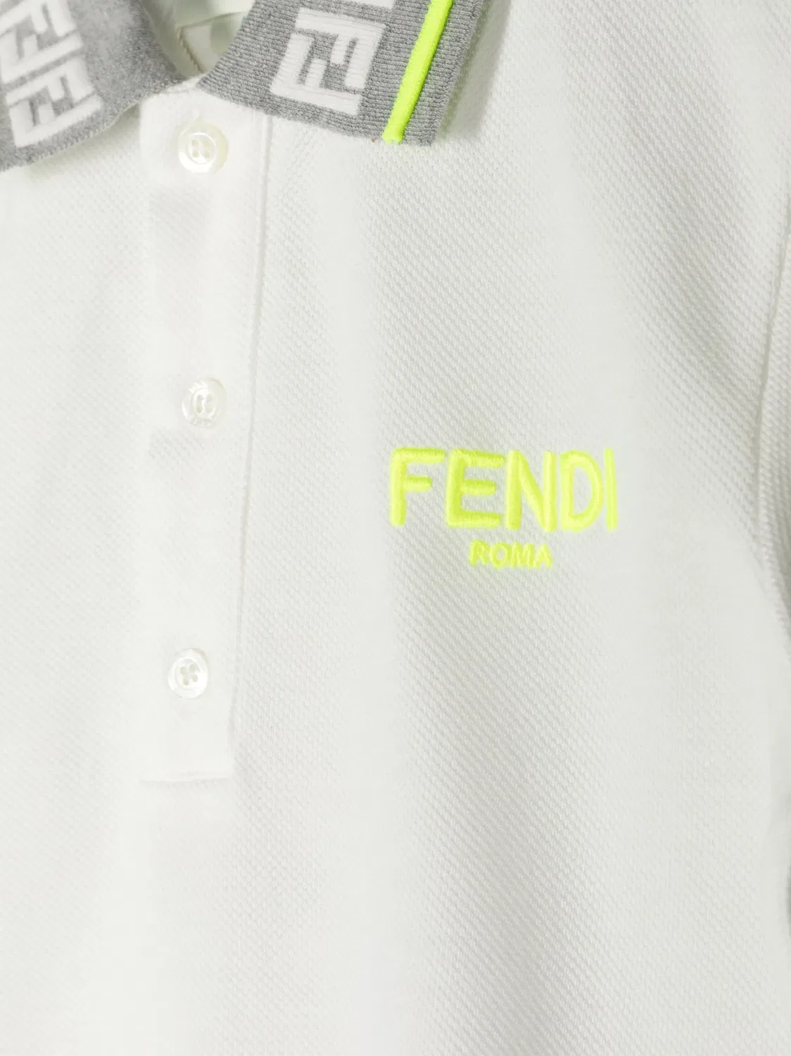 Рубашка-поло с контрастным воротником FENDI, белый — фото 2