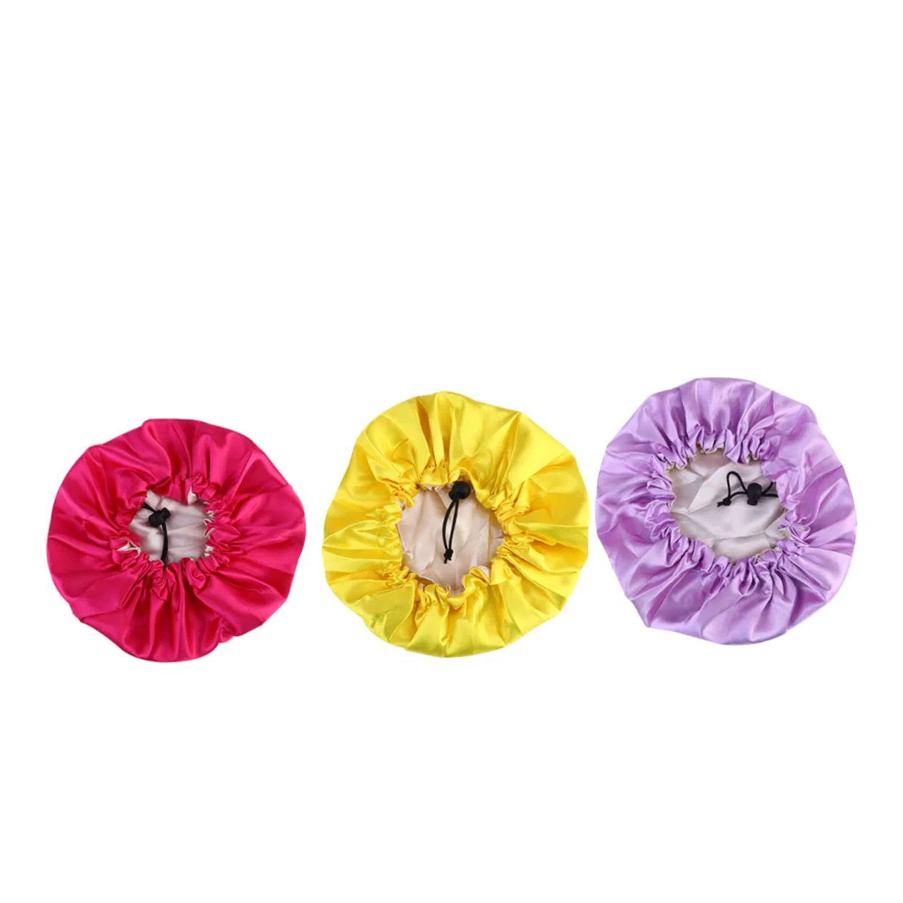 Набор детских шапочек для сна, Satin, 9 шт, 25x25 см, Yellow, Purple, Mei Rot Fomiyes — фото 4