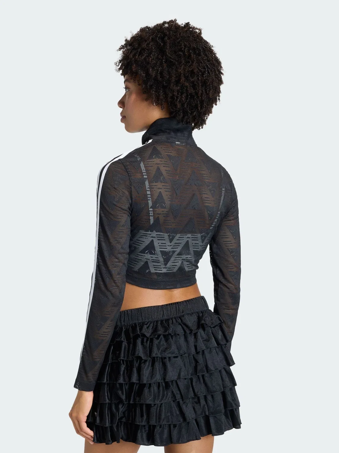 Толстовка спортивная Firebird Classic Lace Track Top, adidas Originals, черный — фото 2