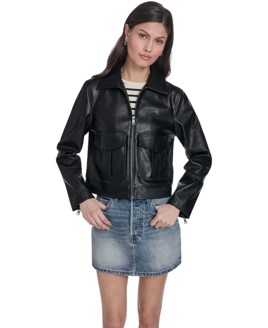Куртка из экокожи с молнией Levi's, Black