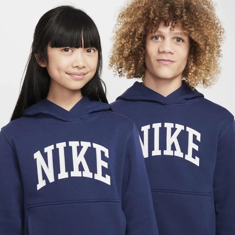 Свитшот капюшоном из футера Sportswear Club Fleece Nike, Темно-синий — фото 3