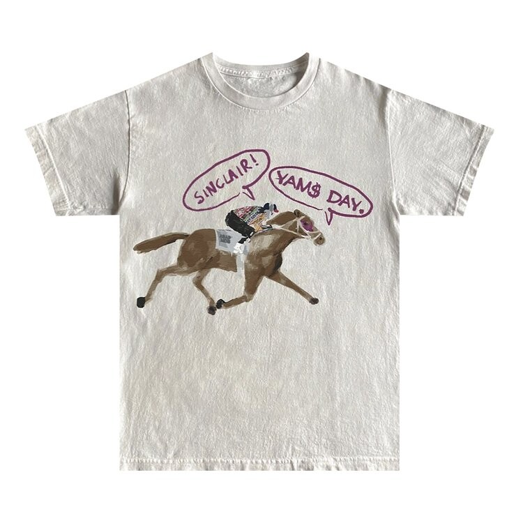 

Футболка Sinclair x Yams Day 2021 Long Beach Horse T-Shirt 'White', белый
