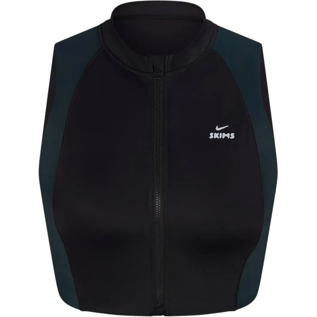 Женский спортивный бюстгальтер на молнии спереди NikeSKIMS Shine, Obsidian Color/Dark Cyan
