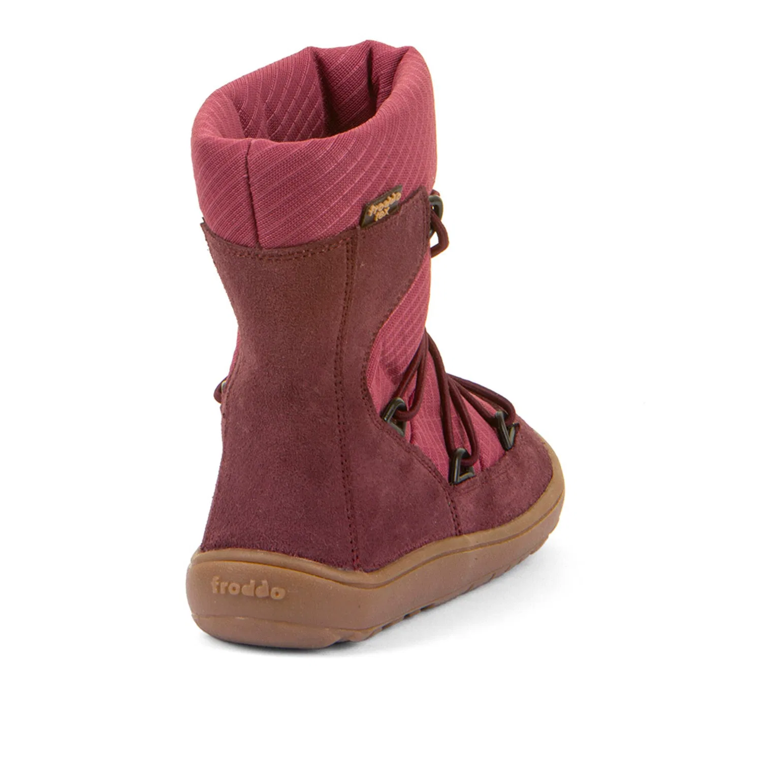 Детские дутики для ходьбы босиком с TEX-мембраной froddo, Bordeaux Pink Grau — фото 2