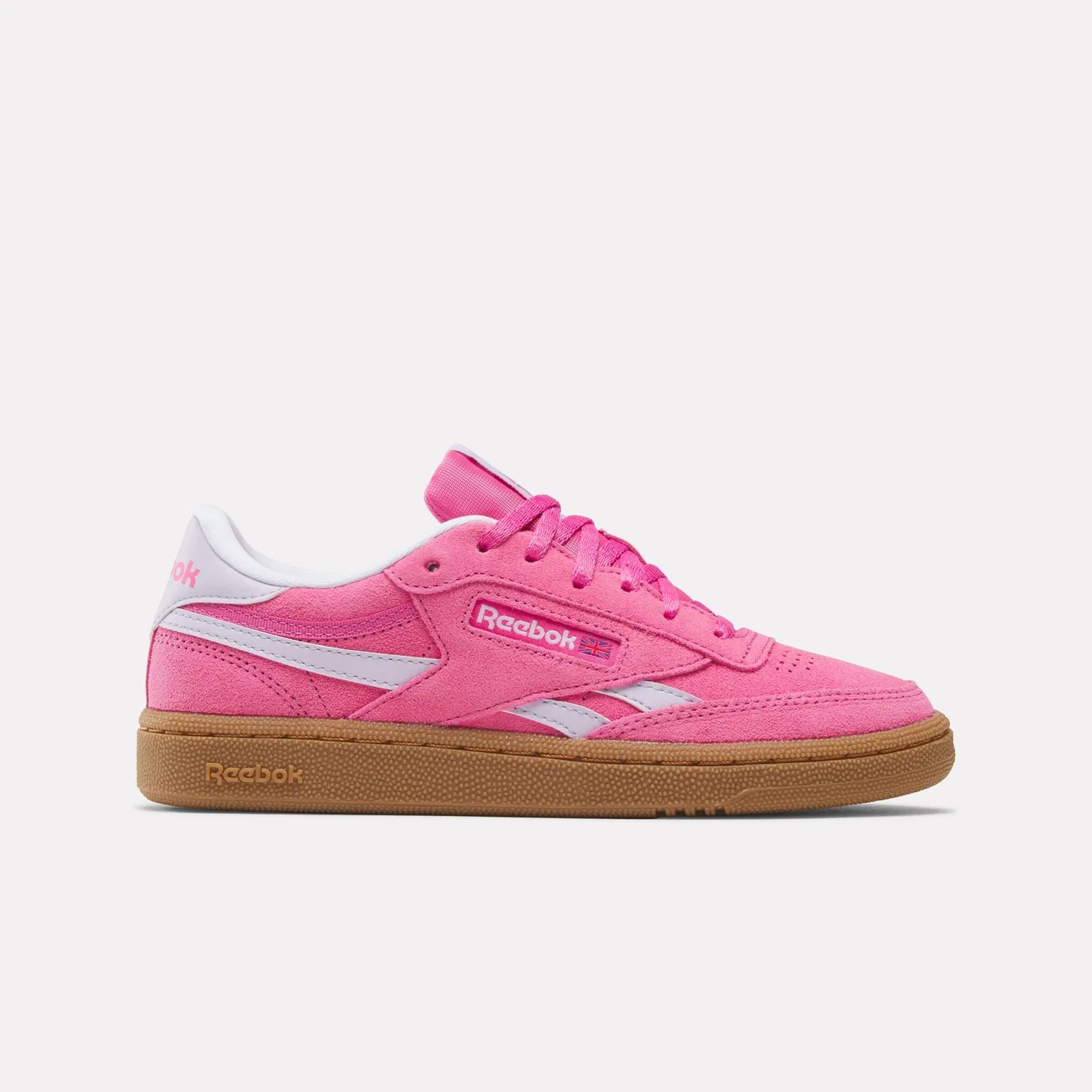 Детские кеды на шнуровке Reebok Classic, True Pink/Digital Gleam/Gum — фото 2