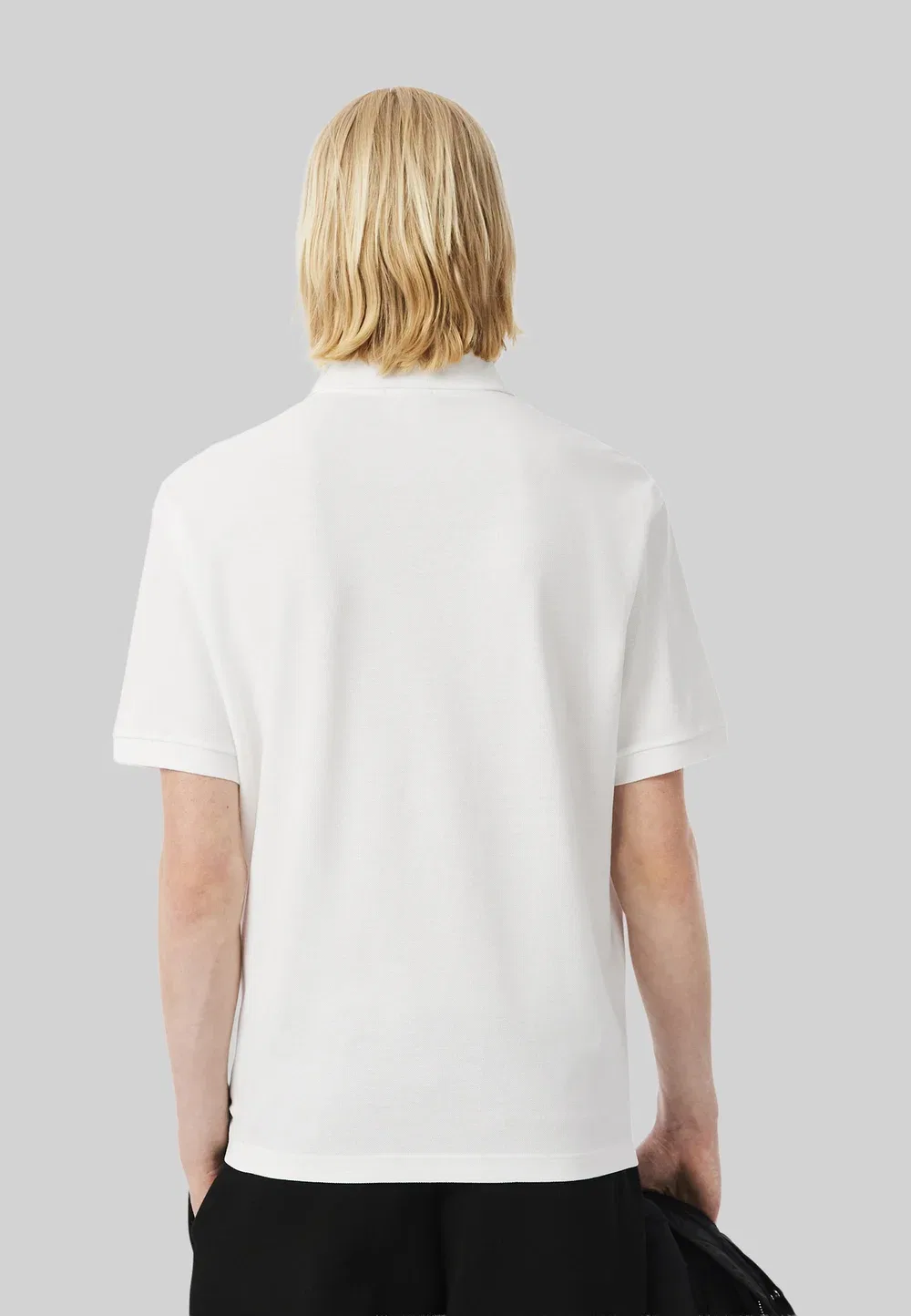 Рубашка поло Lacoste Blanc, однотонная, белый — фото 3