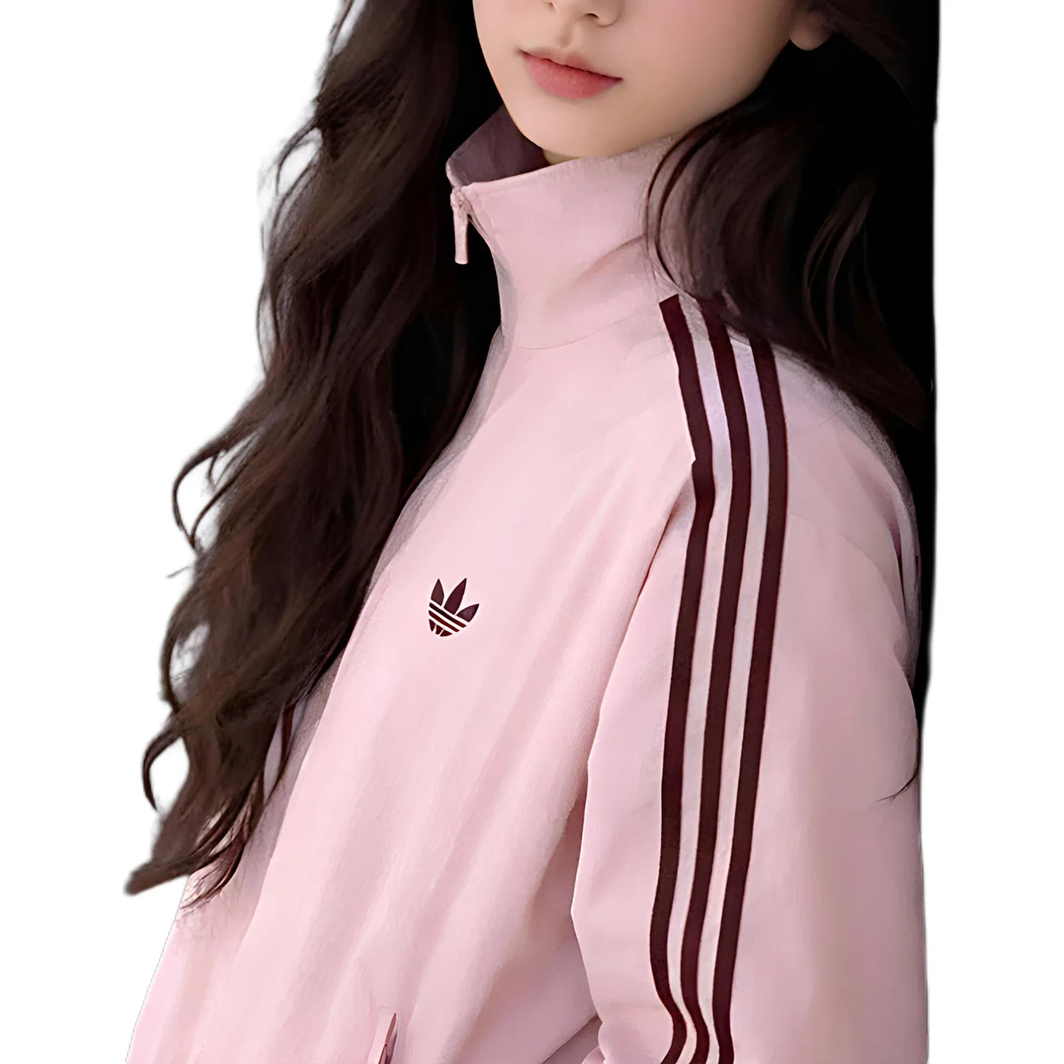 Детская куртка с воротником Adidas, Light Pink/Dark Brown/Light Gray — фото 4