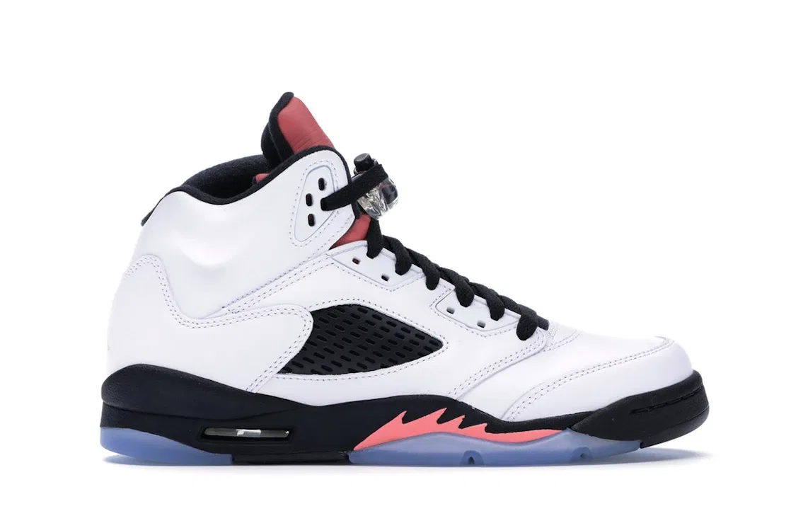 Детские кроссовки для мальчиков с кроссовками Jordan 5 Retro Jordan, White White Sunblush Black