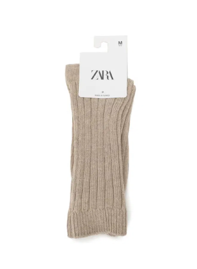 Носки дышащие хлопковые Zara, хаки